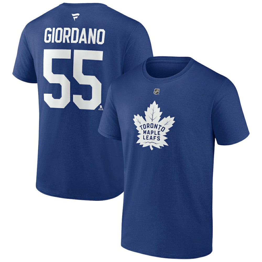NHL Blue Mark Giordano Toronto Maple Leafs Fanatics Authentic Stack Name & Number T-Shirt