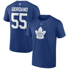 NHL Blue Mark Giordano Toronto Maple Leafs Fanatics Authentic Stack Name & Number T-Shirt