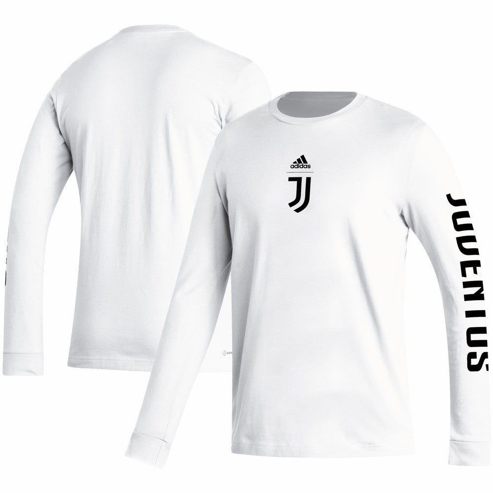 Juventus Team Crest Long Sleeve T-Shirt - Adidas White