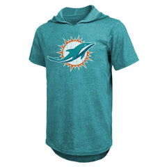 Tyreek Hill  Majestic Threads Player Name & Number Short Sleeve Hoodie T-Shirt - Miami Dolphins