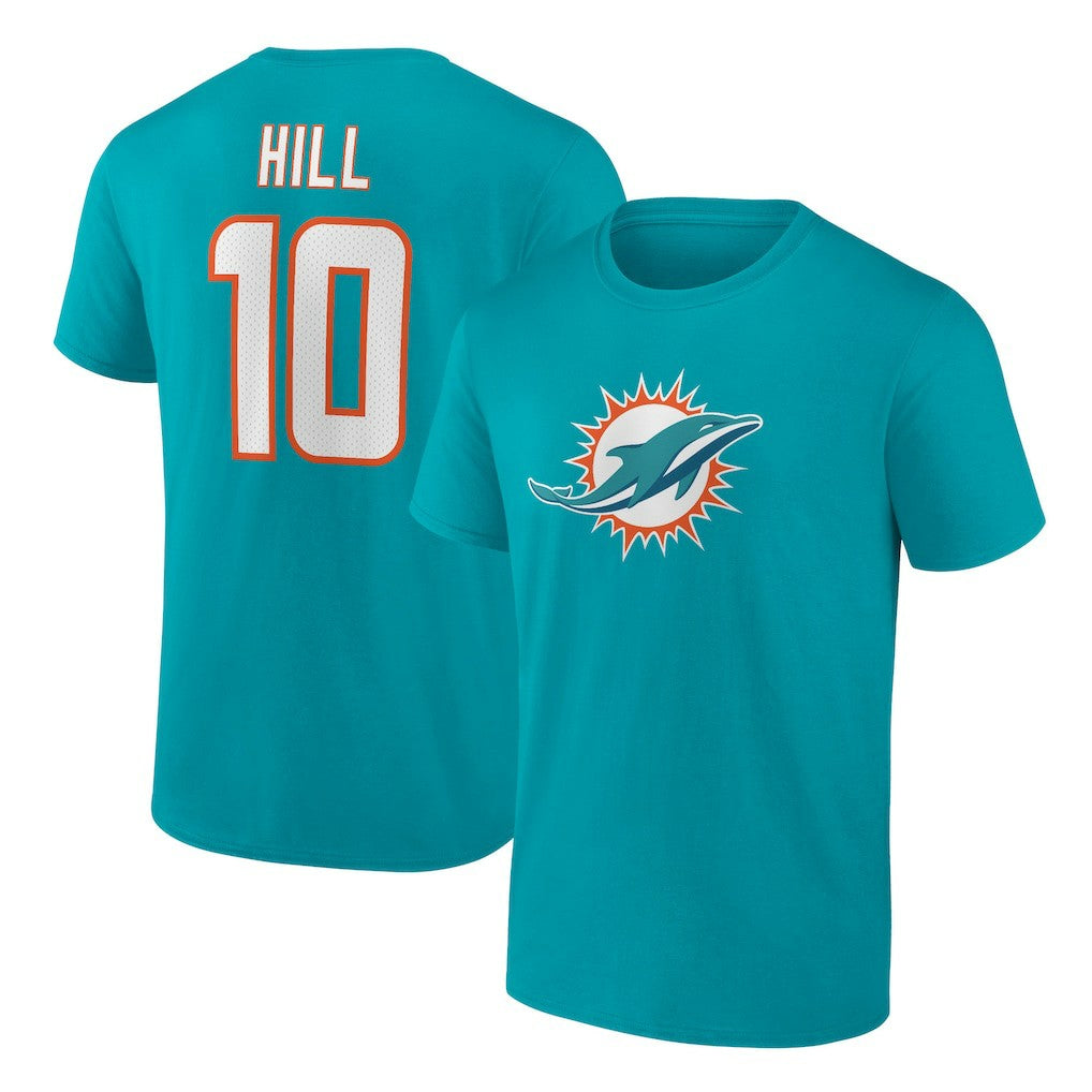 Tyreek Hill  Player Icon Name & Number T-Shirt - Miami Dolphins