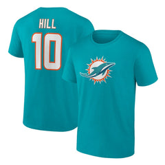 Tyreek Hill  Player Icon Name & Number T-Shirt - Miami Dolphins