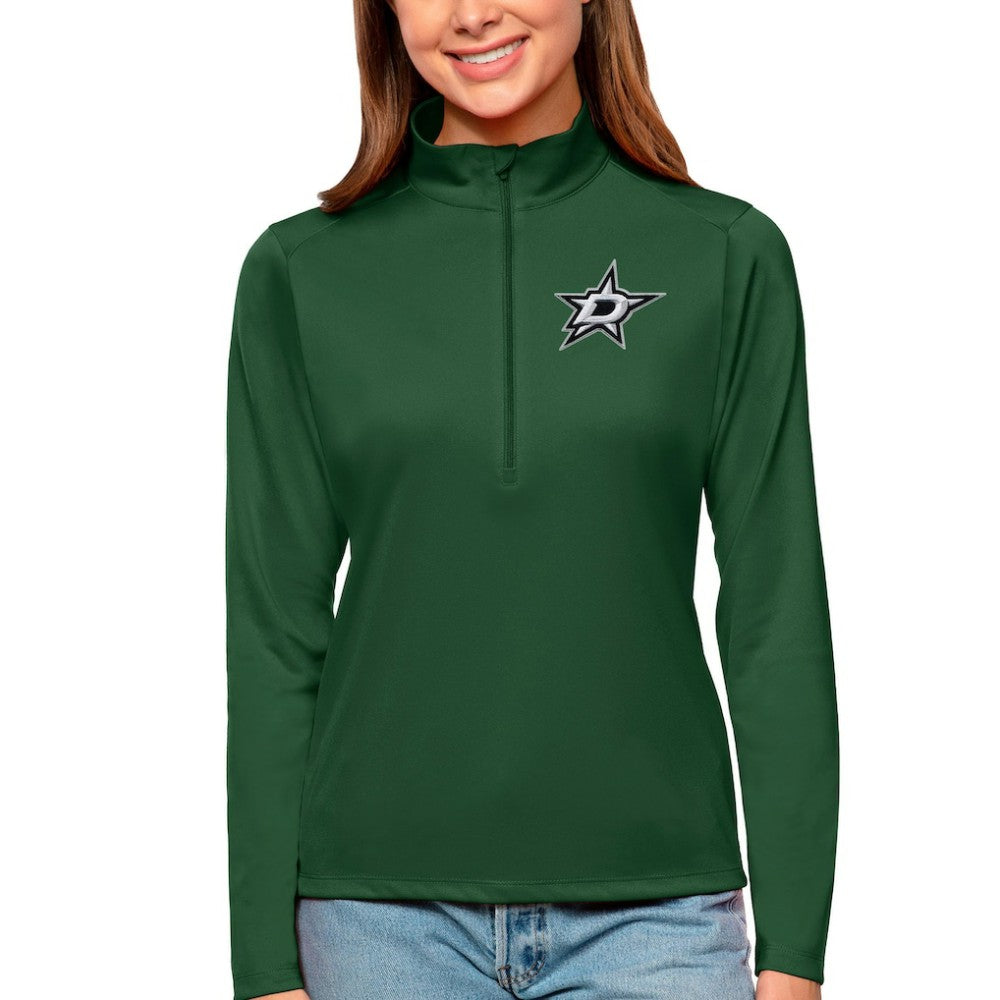 NHL Forest Green Dallas Stars Antigua Women's Tribute Quarter-Zip Pullover Top