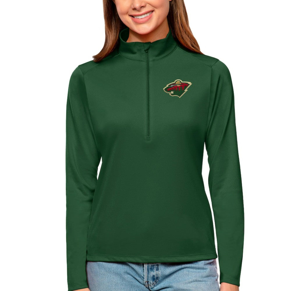 NHL Forest Green Minnesota Wild Antigua Women's Tribute Quarter-Zip Pullover Top