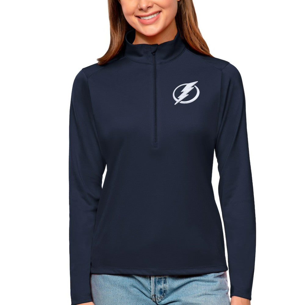 NHL Navy Tampa Bay Lightning Antigua Women's Tribute Quarter-Zip Pullover Top