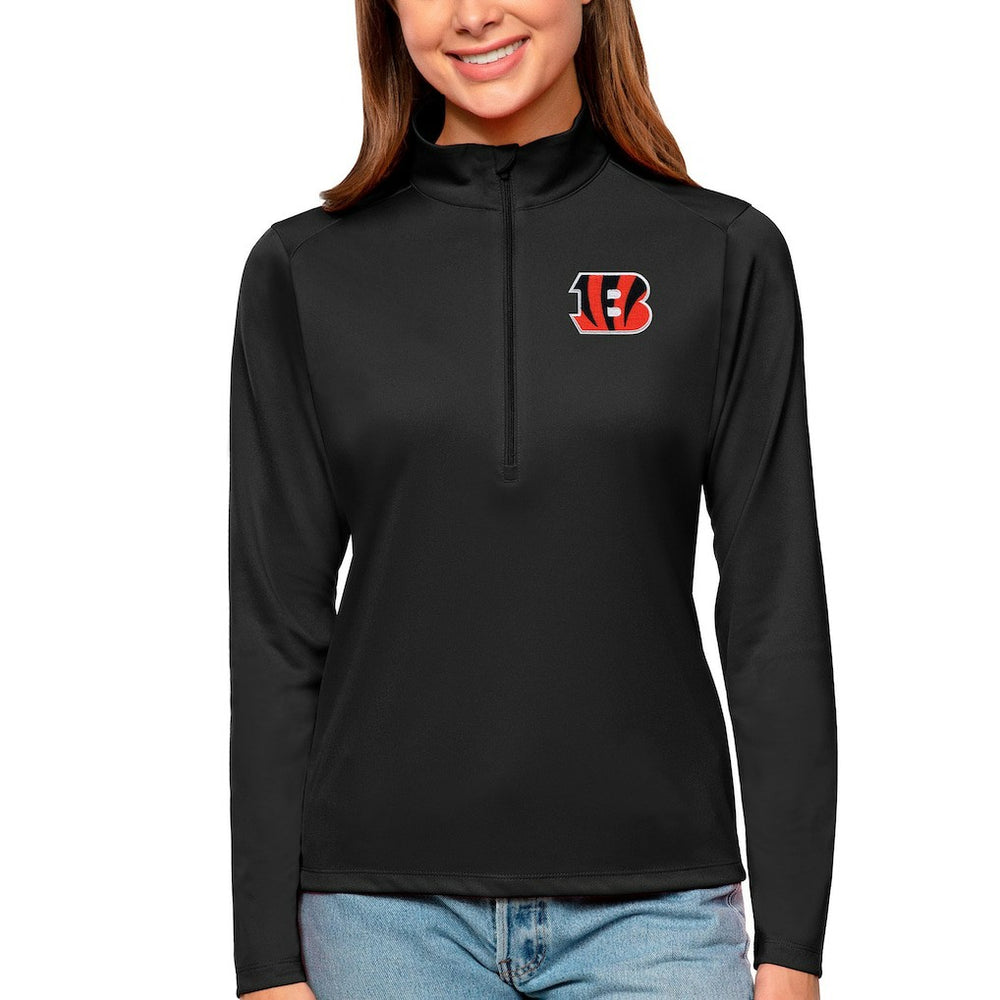 Antigua Women's Tribute Half-Zip Top - Cincinnati Bengals