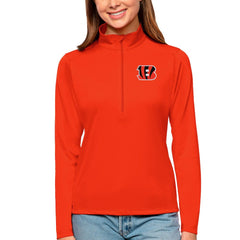 Antigua Women's Tribute Half-Zip Top - Cincinnati Bengals