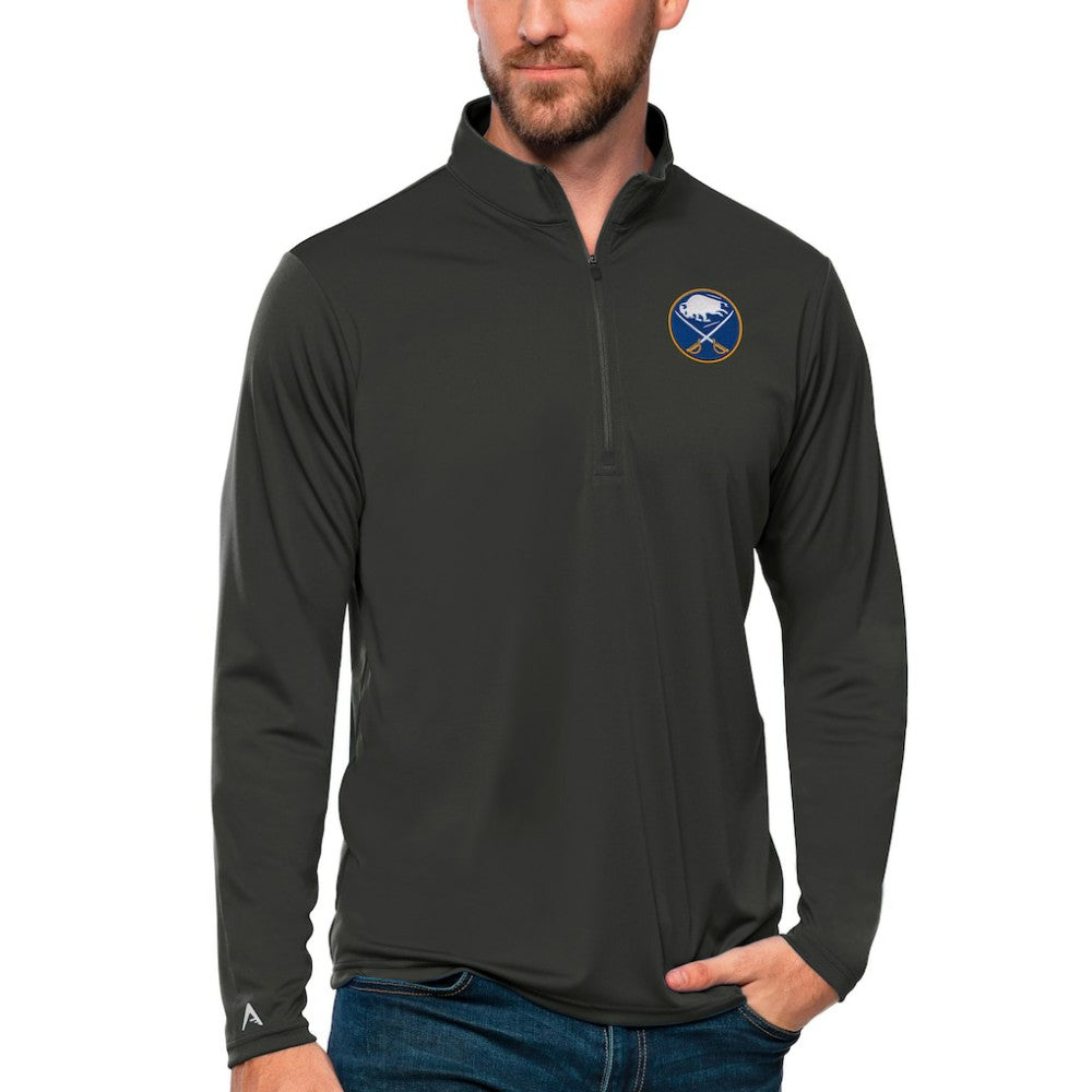 NHL Charcoal Buffalo Sabres Antigua Tribute Quarter-Zip Pullover Top