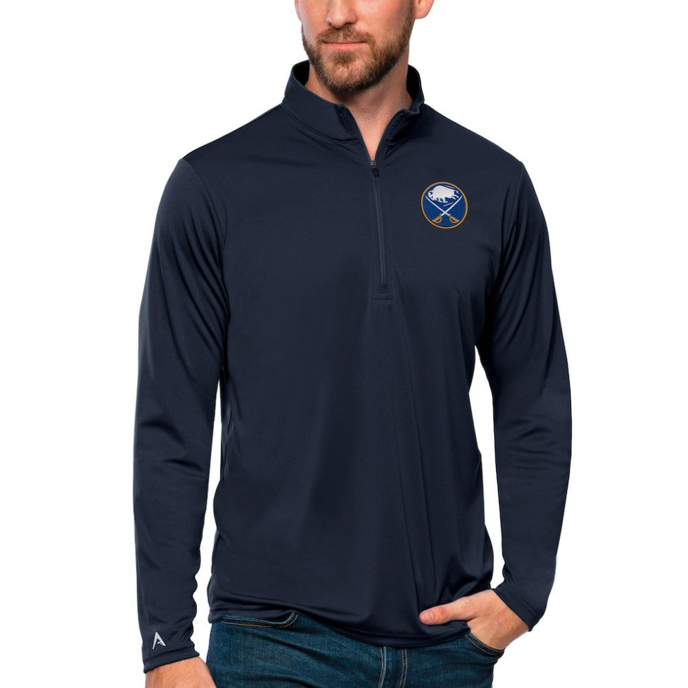 NHL Navy Buffalo Sabres Antigua Tribute Quarter-Zip Pullover Top