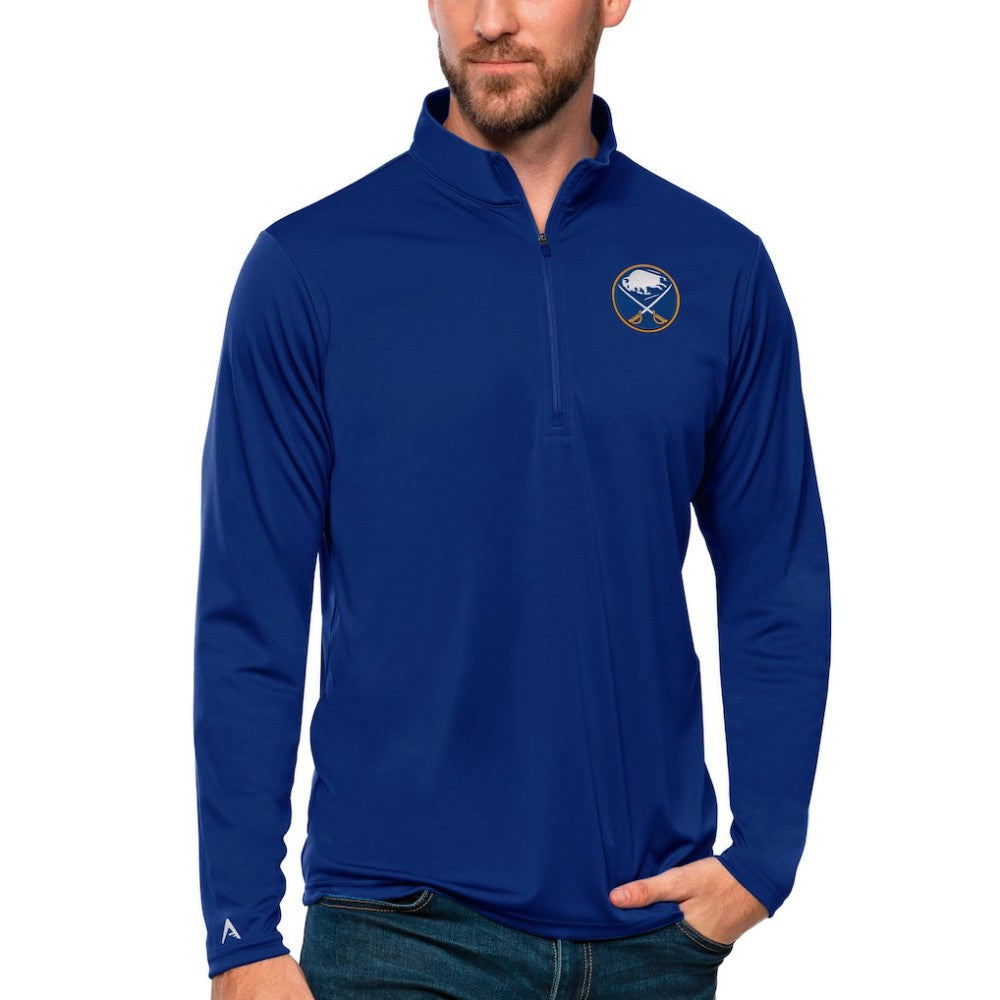 NHL Royal Buffalo Sabres Antigua Tribute Quarter-Zip Pullover Top