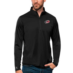 NHL Black Carolina Hurricanes Antigua Tribute Quarter-Zip Pullover Top