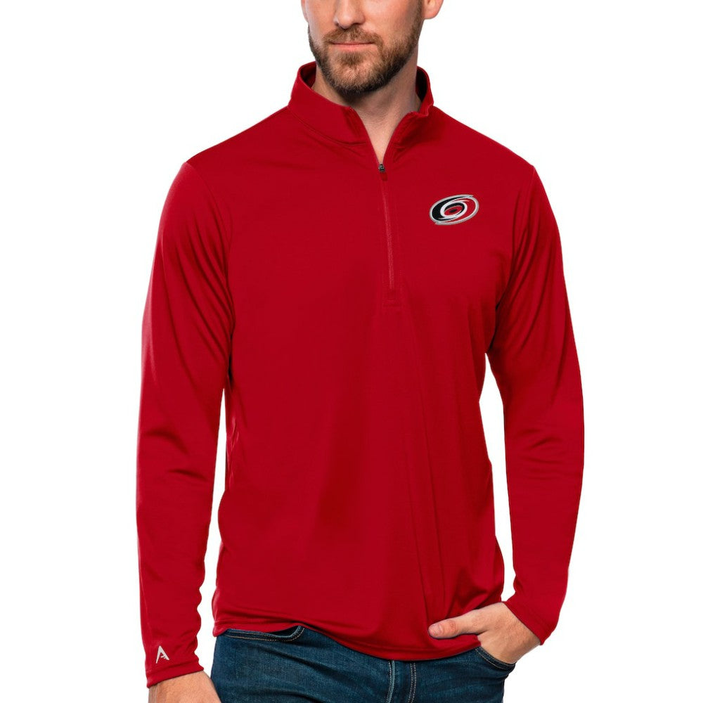 NHL Red Carolina Hurricanes Antigua Tribute Quarter-Zip Pullover Top