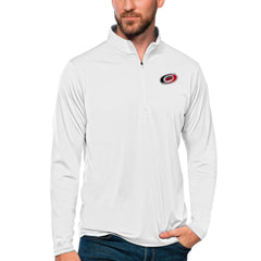 NHL White Carolina Hurricanes Antigua Tribute Quarter-Zip Pullover Top