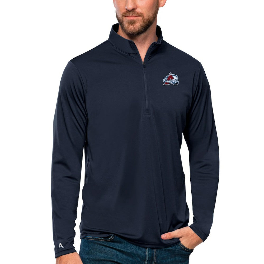 NHL Navy Colorado Avalanche Antigua Tribute Quarter-Zip Pullover Top