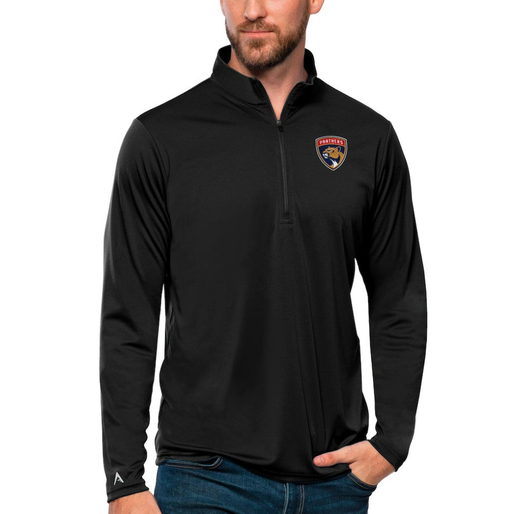 NHL Black Florida Panthers Antigua Tribute Quarter-Zip Pullover Top
