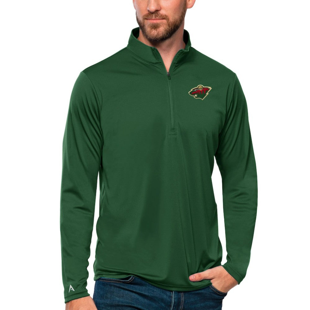 NHL Green Minnesota Wild Antigua Tribute Quarter-Zip Pullover Top