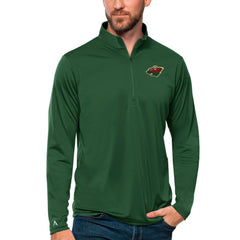 NHL Green Minnesota Wild Antigua Tribute Quarter-Zip Pullover Top