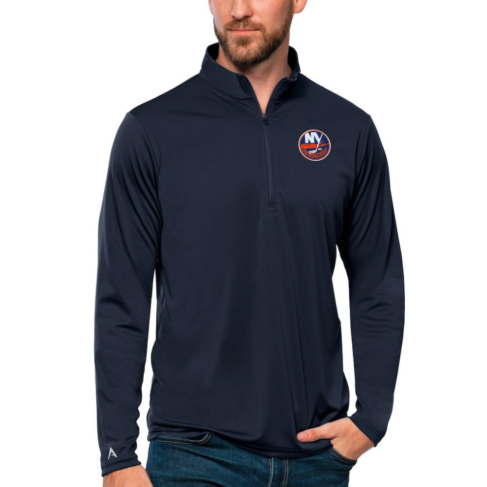 NHL Navy New York Islanders Antigua Tribute Quarter-Zip Pullover Top