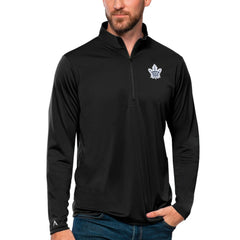 NHL Black Toronto Maple Leafs Antigua Tribute Quarter-Zip Pullover Top