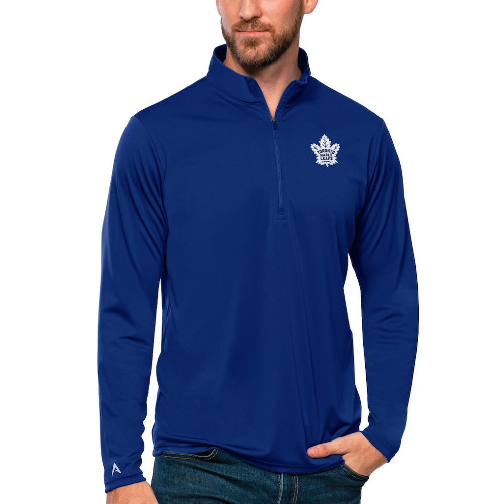 NHL Blue Toronto Maple Leafs Antigua Tribute Quarter-Zip Pullover Top