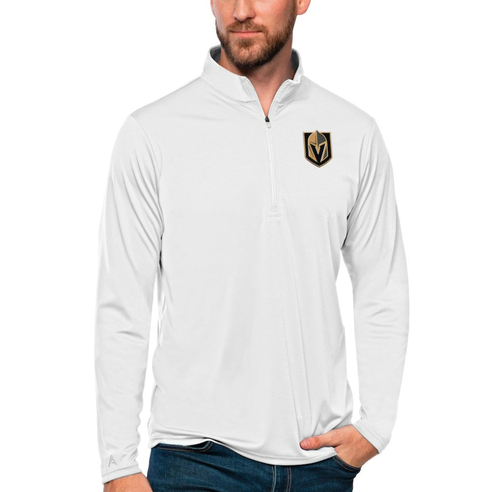 NHL White Vegas Golden Knights Antigua Tribute Quarter-Zip Pullover Top