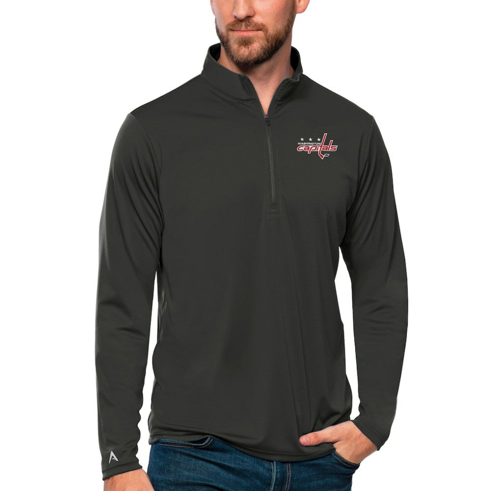 NHL Charcoal Washington Capitals Antigua Tribute Quarter-Zip Pullover Top