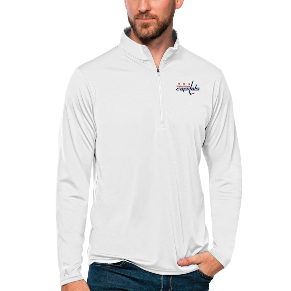 NHL White Washington Capitals Antigua Tribute Quarter-Zip Pullover Top