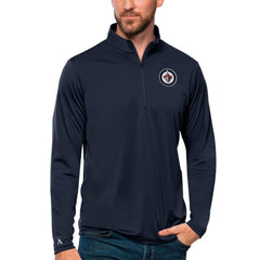 NHL Navy Winnipeg Jets Antigua Tribute Quarter-Zip Pullover Top