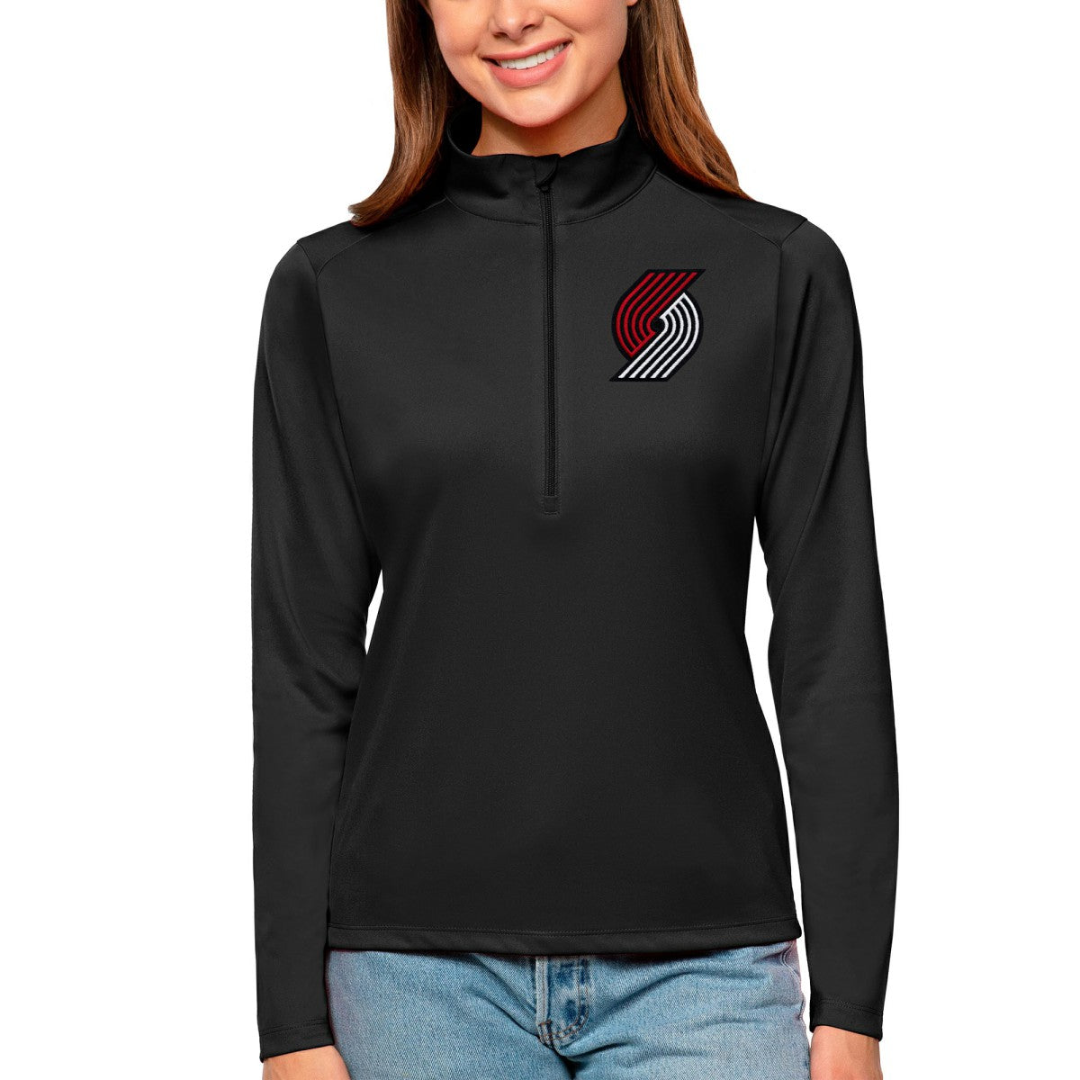 NBA Portland Trail Blazers Antigua Women's Tribute Half-Zip Top