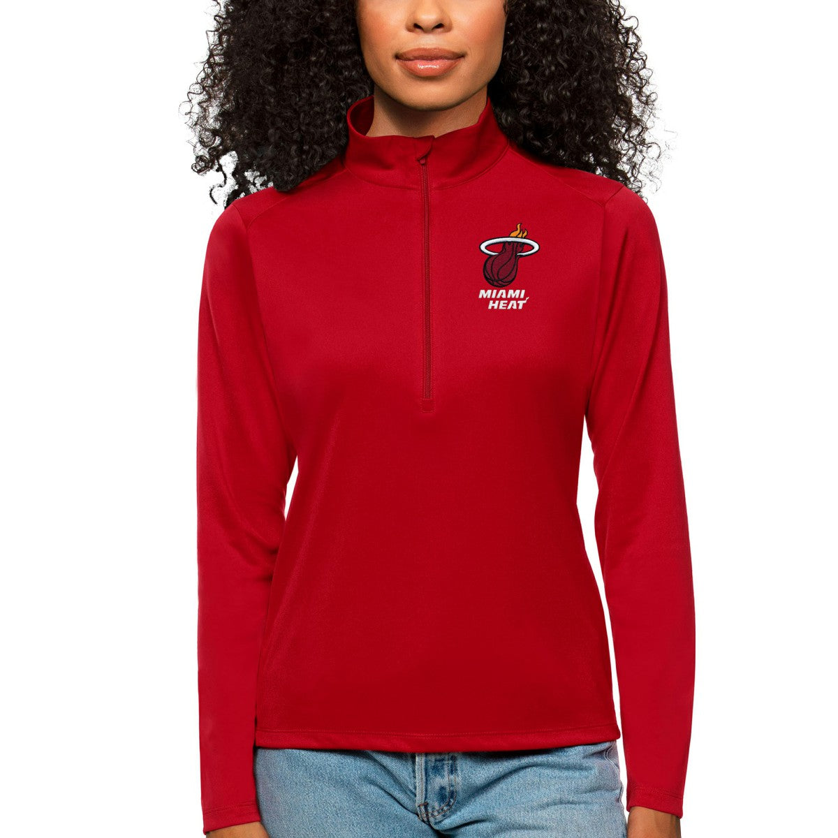 NBA Miami Heat Antigua Women's Tribute Half-Zip Top
