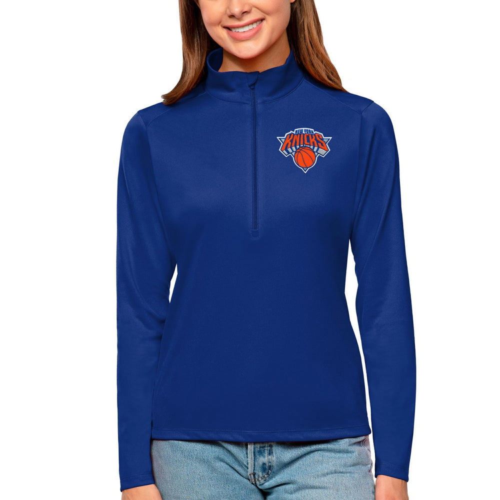 NBA New York Knicks Antigua Women's Tribute Half-Zip Top