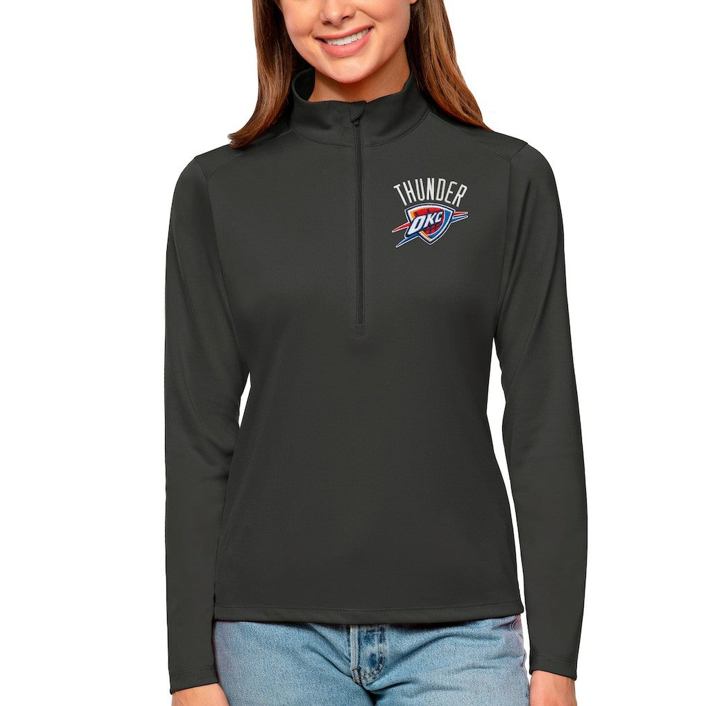 NBA Oklahoma City Thunder Antigua Women's Tribute Half-Zip Top
