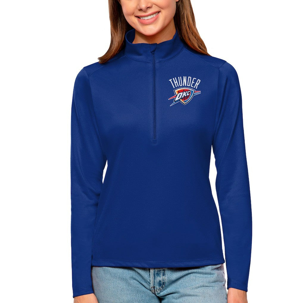 NBA Oklahoma City Thunder Antigua Women's Tribute Half-Zip Top