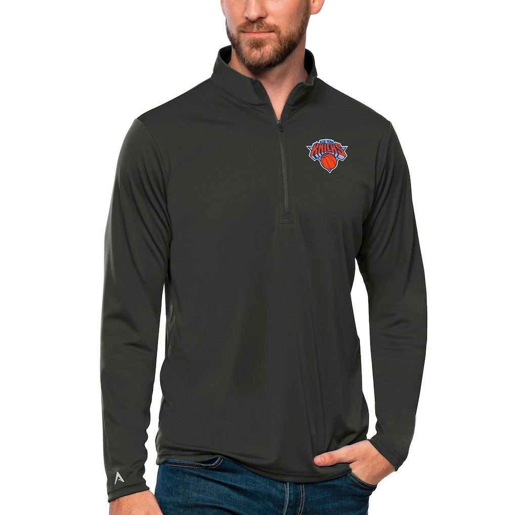 NBA New York Knicks Antigua Tribute Quarter-Zip Pullover Top