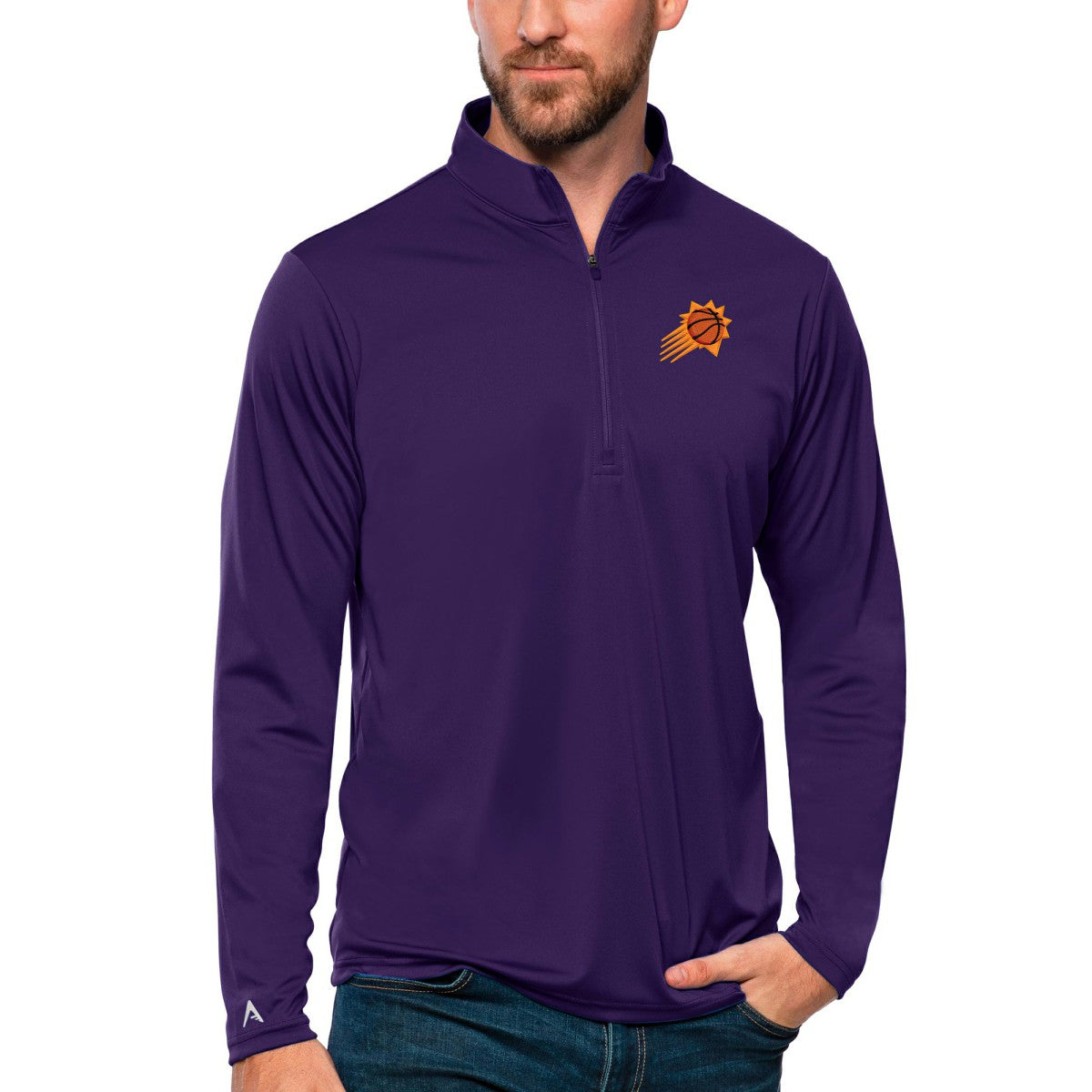NBA Phoenix Suns Antigua Tribute Quarter-Zip Pullover Top