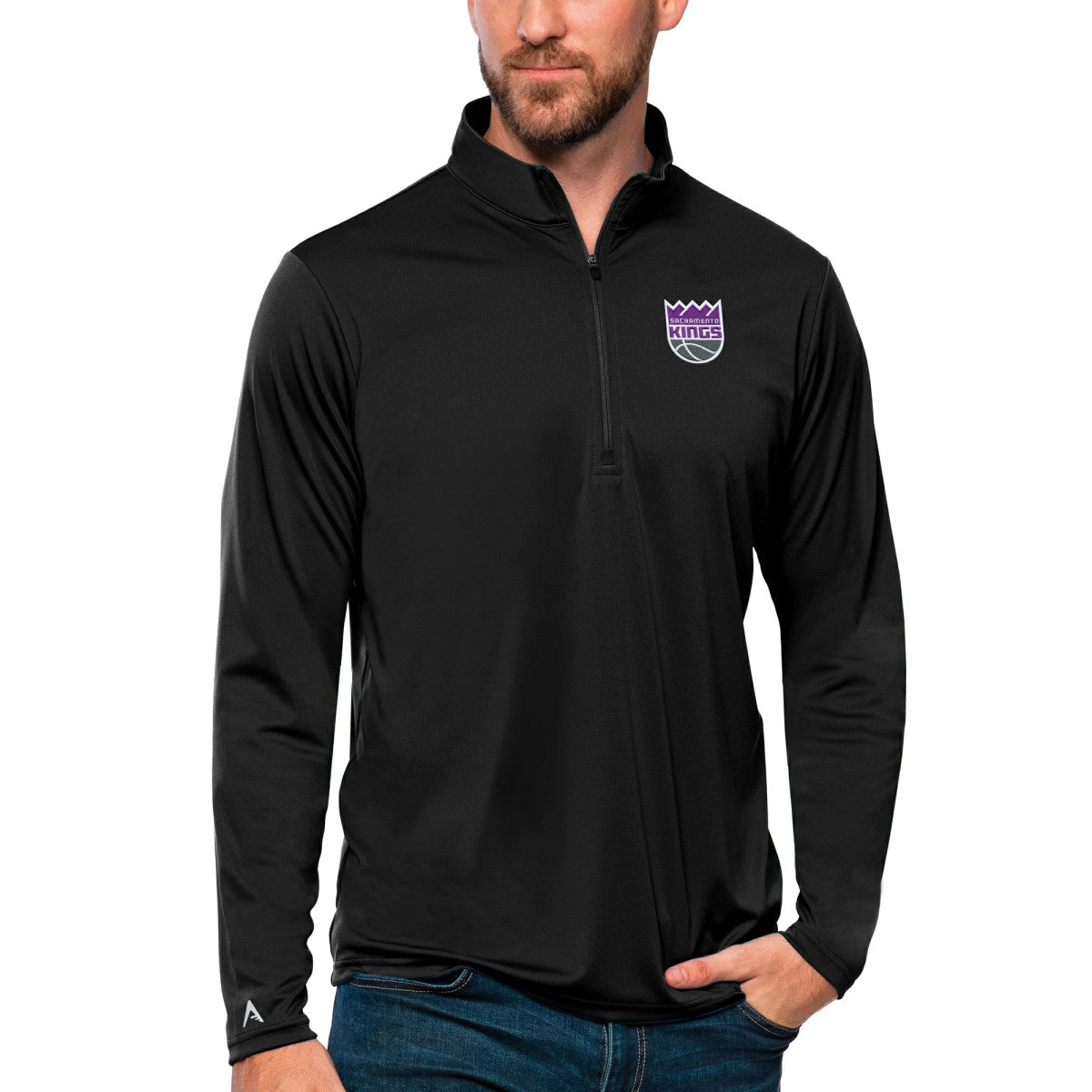 NBA Sacramento Kings Antigua Tribute Quarter-Zip Pullover Top