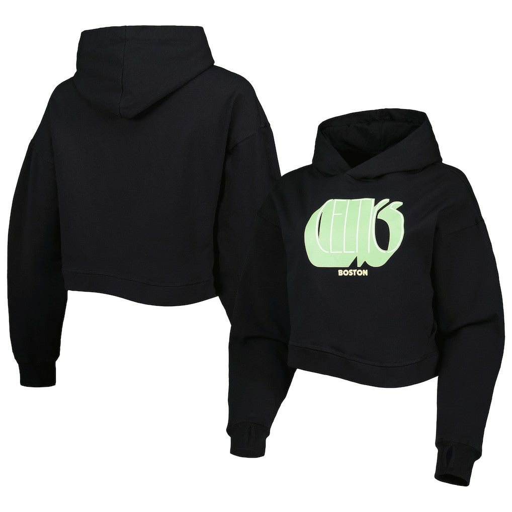 NBA Boston Celtics Lusso Women's Layla World Tour Cropped Pullover Hoodie