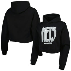 NBA Brooklyn Nets Lusso Women's Layla World Tour Cropped Pullover Hoodie