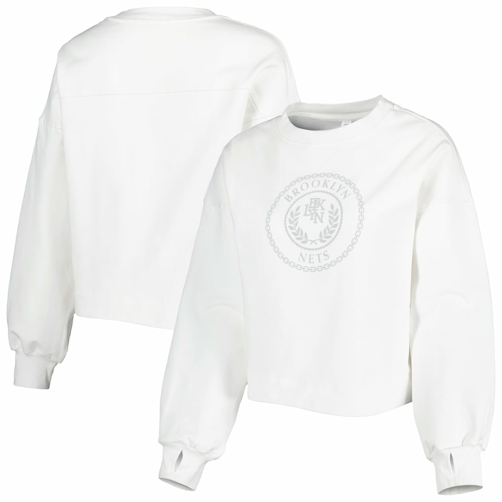 NBA Brooklyn Nets Lusso Women's Lola Ball and Chain Pullover Sweatshirt