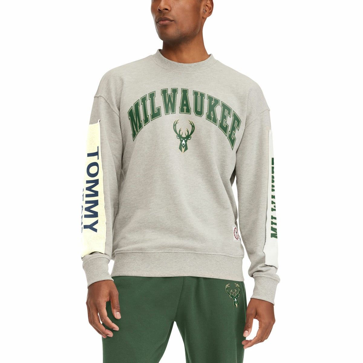 NBA Milwaukee Bucks Tommy Jeans James Patch Pullover Sweatshirt