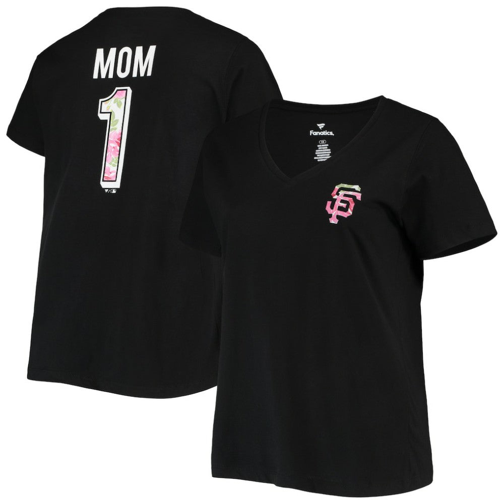 MLB San Francisco Giants Women's Plus Size #1 Mom 2-Hit V-Neck T-Shirt