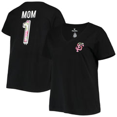 MLB San Francisco Giants Women's Plus Size #1 Mom 2-Hit V-Neck T-Shirt