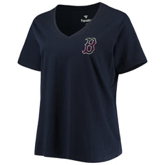 MLB Boston Red Sox Women's Plus Size #1 Mom 2-Hit V-Neck T-Shirt