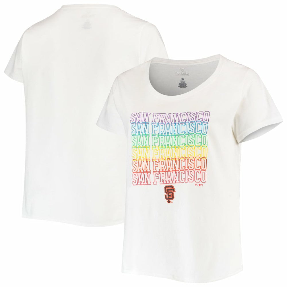 MLB San Francisco Giants Women's Plus Size Pride Scoop Neck T-Shirt