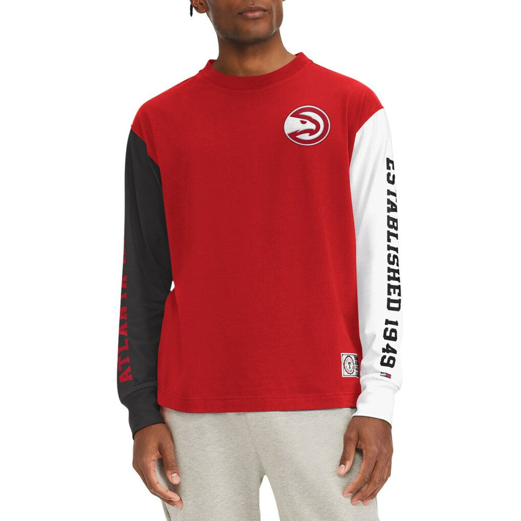 NBA Atlanta Hawks Tommy Jeans Richie Color Block Long Sleeve T-Shirt