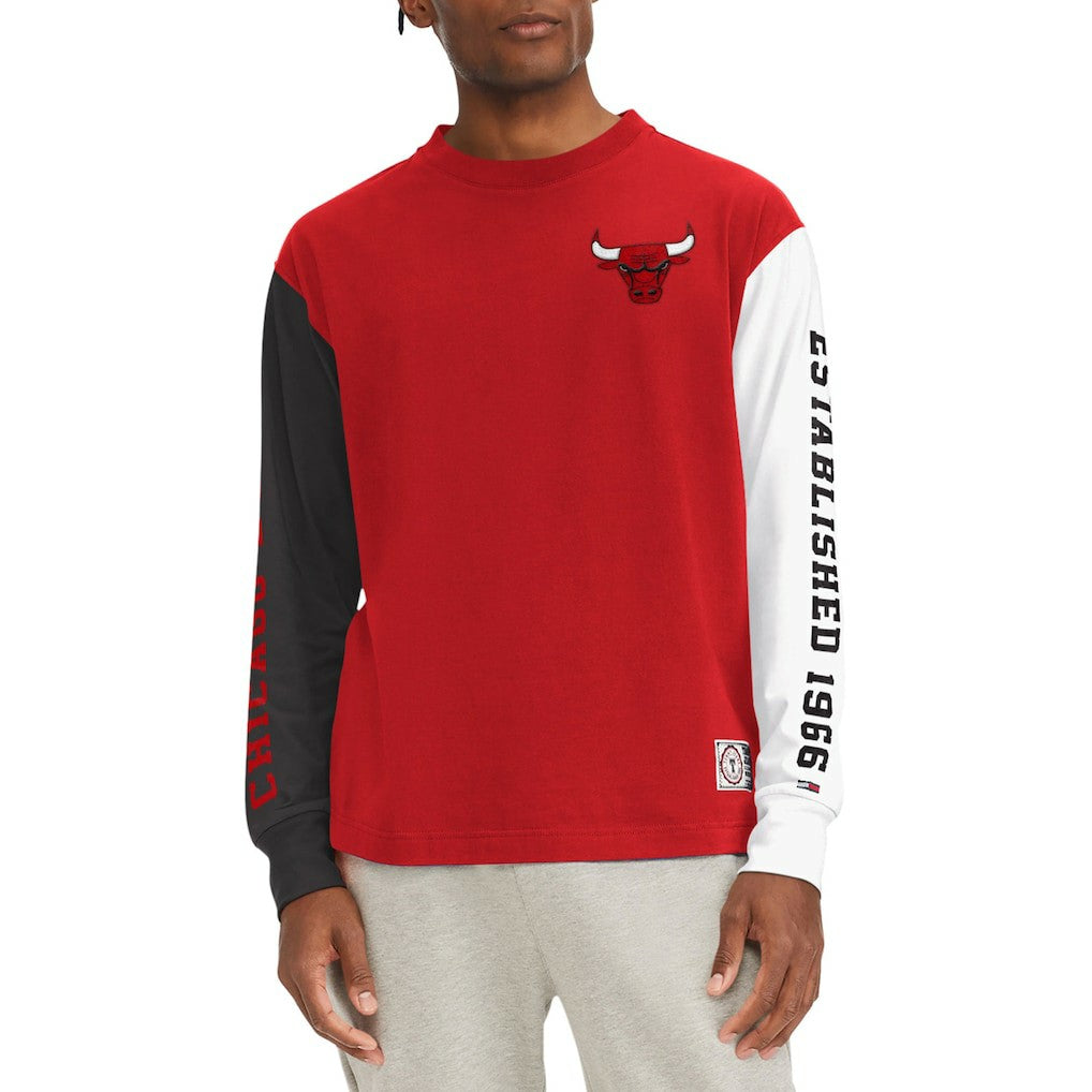 NBA Chicago Bulls Tommy Jeans Richie Color Block Long Sleeve T-Shirt sale