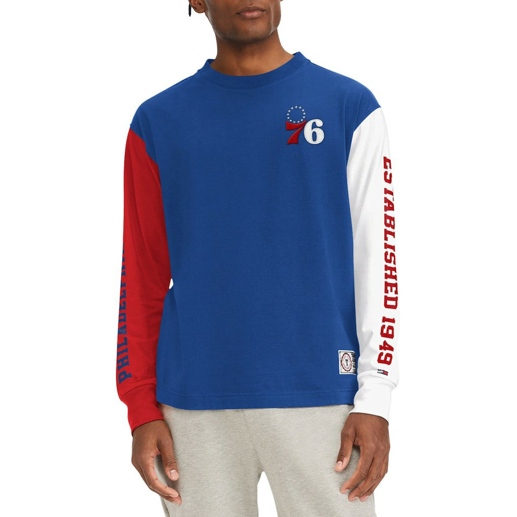 NBA Philadelphia 76ers Tommy Jeans Richie Color Block Long Sleeve T-Shirt