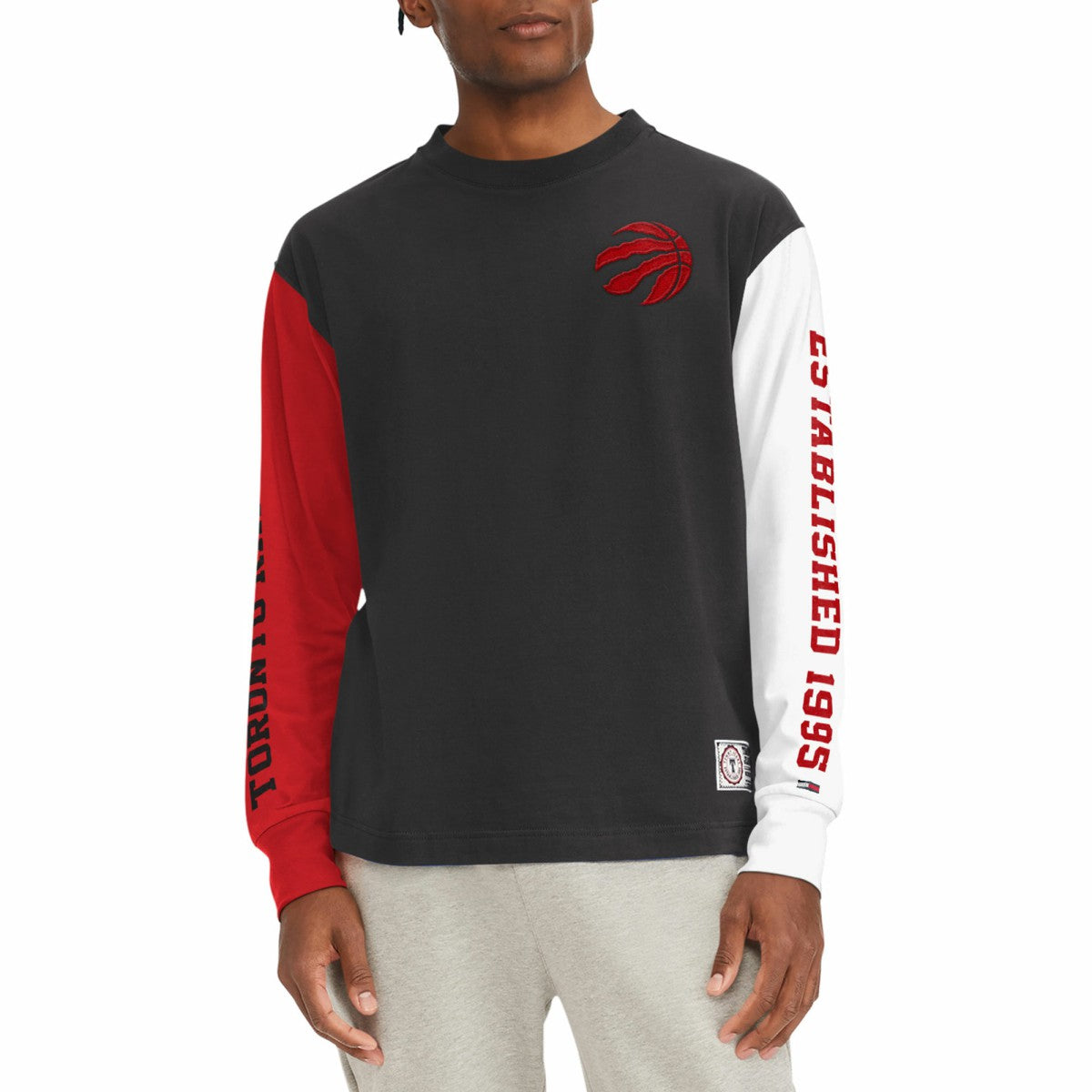 NBA Toronto Raptors Tommy Jeans Richie Color Block Long Sleeve T-Shirt