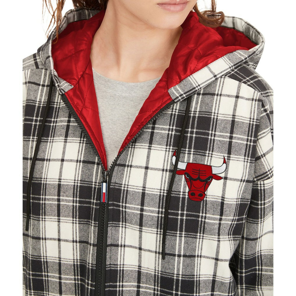 NBA Chicago Bulls Tommy Jeans Women's Molly Flannel Full-Zip Hoodie