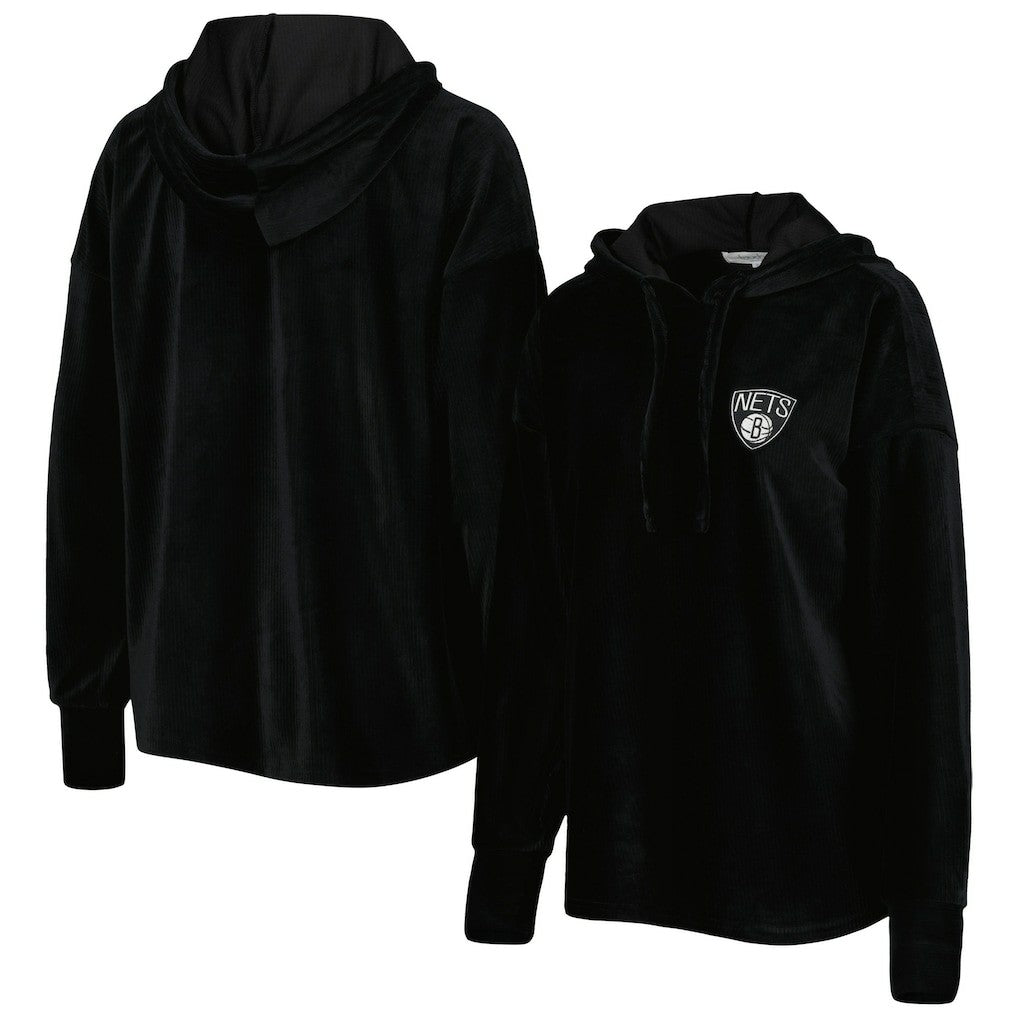 NBA Brooklyn Nets Touch Women's End Line Velour Pullover Hoodie